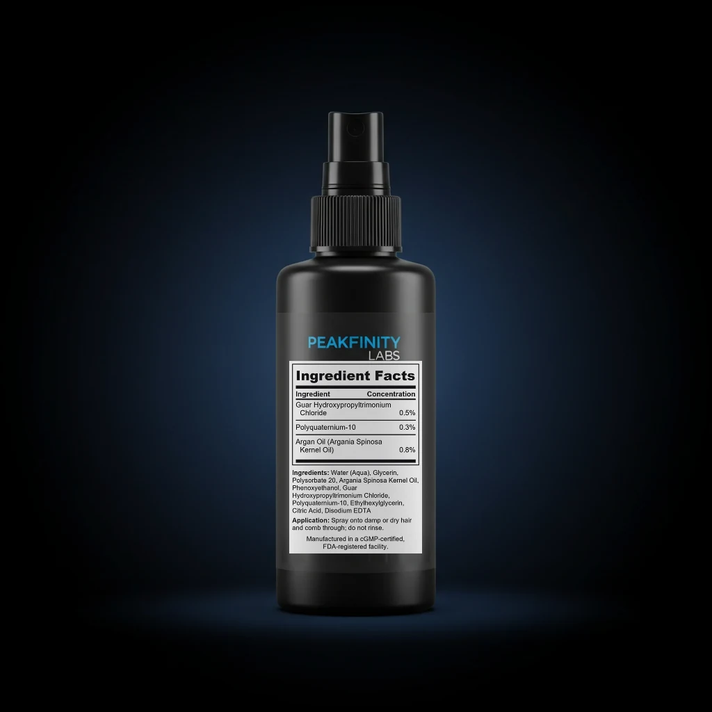 Kids Detangling Spray with Argan Oil back label and ingredient panel