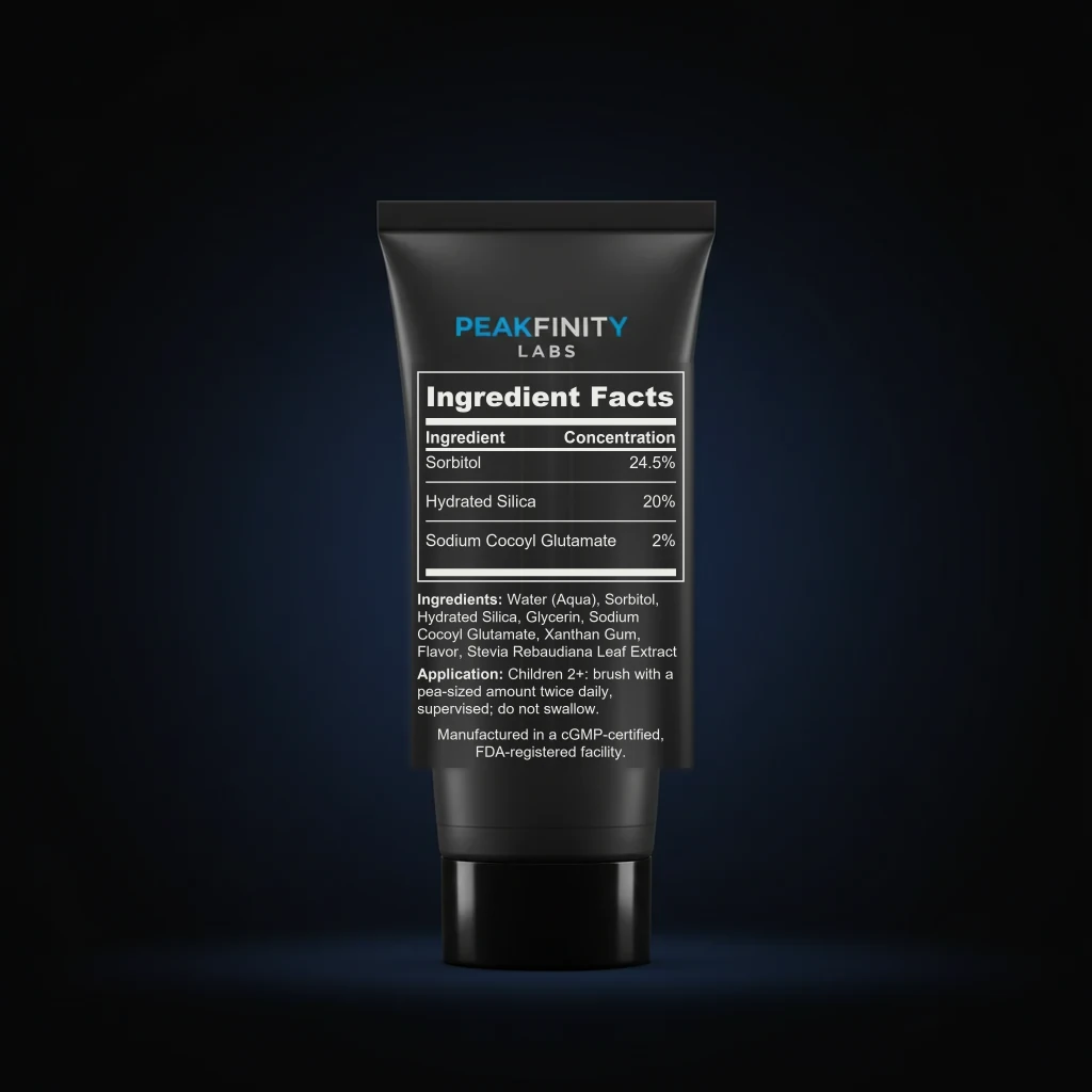 Kids Strawberry Fluoride-Free Toothpaste back label and ingredient panel
