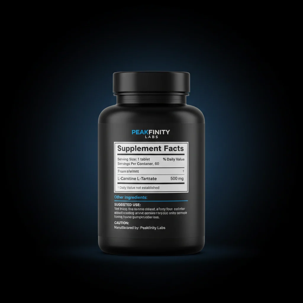 L-Carnitine L-Tartrate 500mg Tablets — back label / ingredients panel