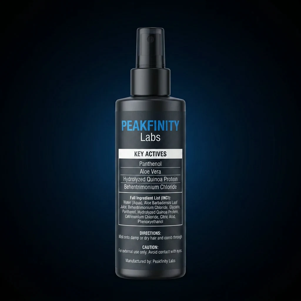 Leave-In Detangling Conditioner Spray — representative back label artwork (Supplement Facts panel)