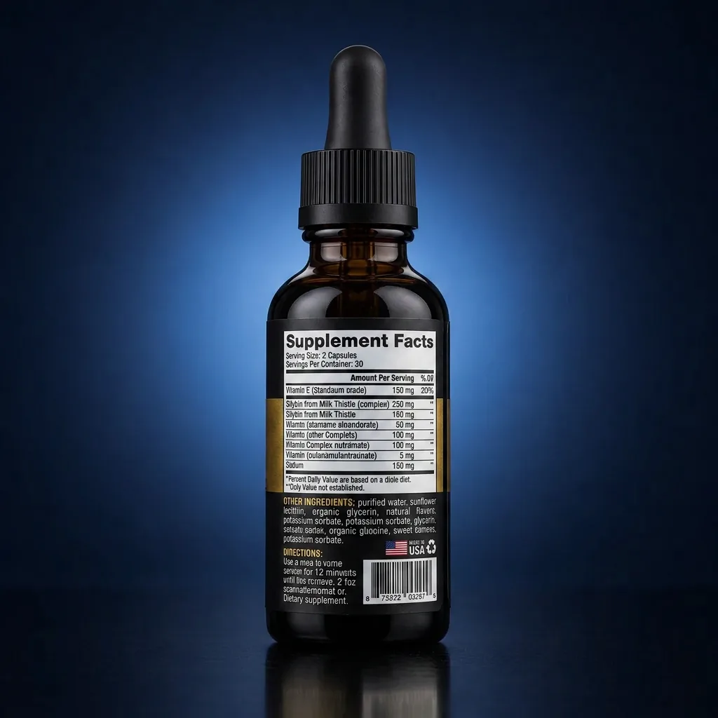 Liposomal Liver Support Complex with Milk Thistle & Beet Root — representative back label artwork (Supplement Facts panel)