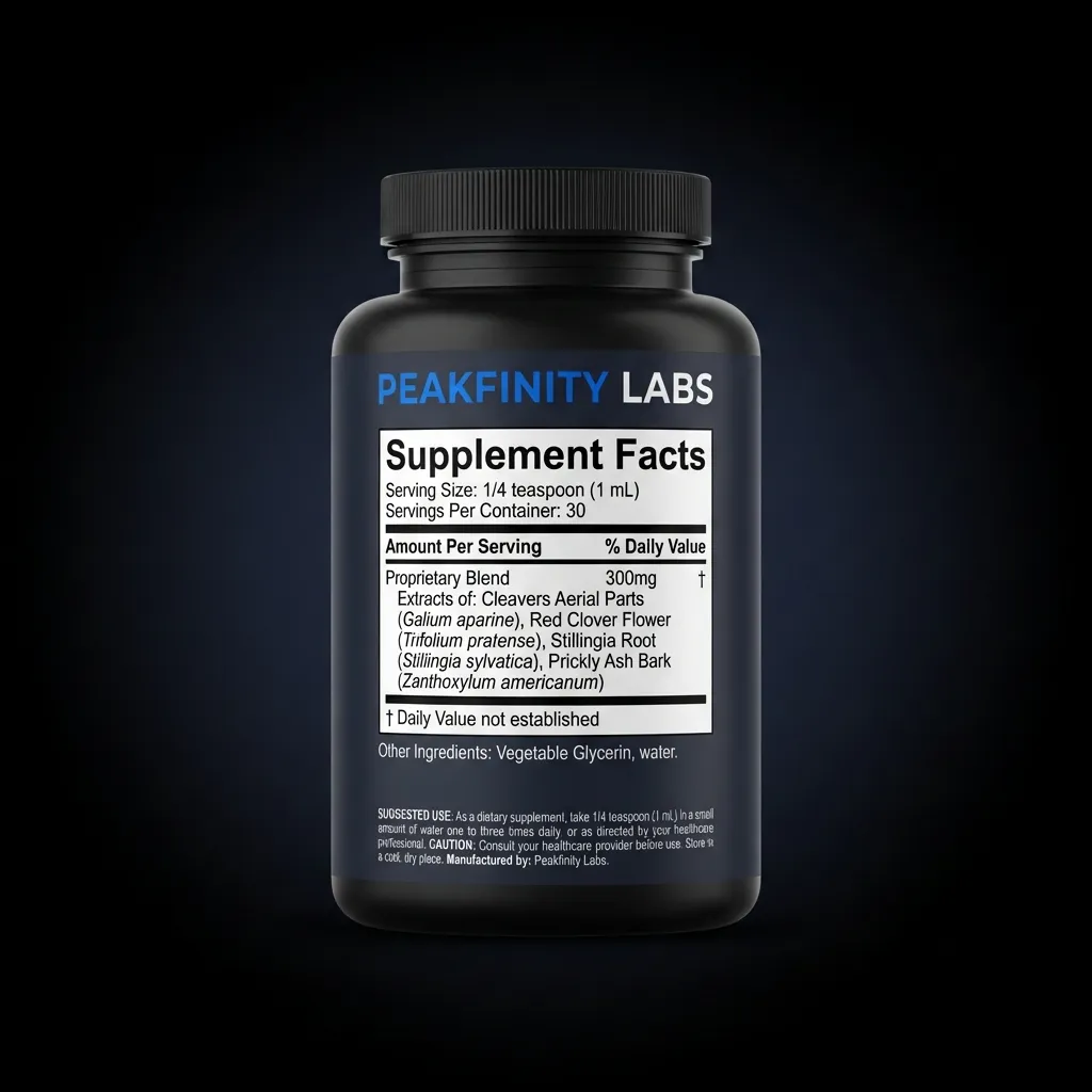 Lymphatic Drainage Herbal Supplement — back label / supplement facts