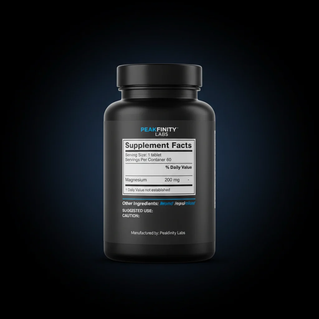 Magnesium Citrate 200mg Tablets — back label / ingredients panel
