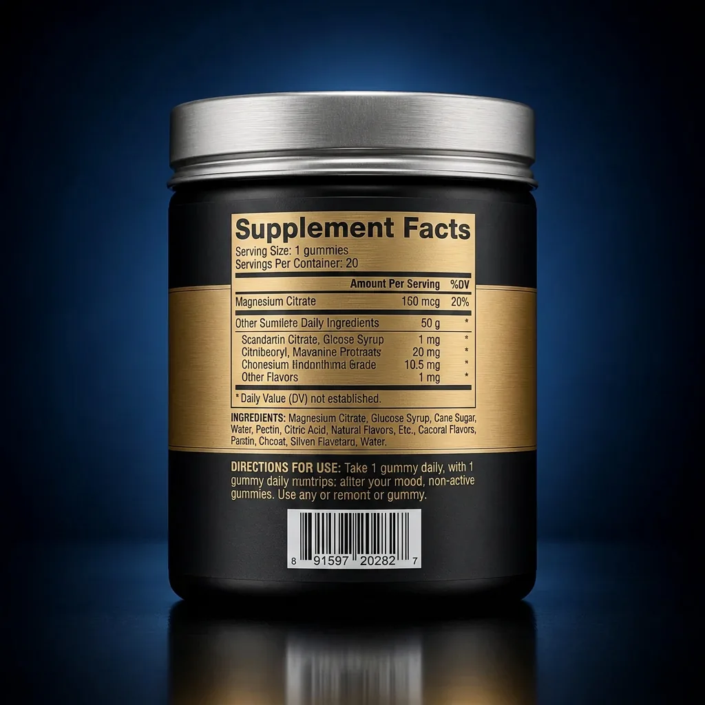Magnesium Citrate Digestive Support Gummies Raspberry Flavor — representative back label artwork (Supplement Facts panel)