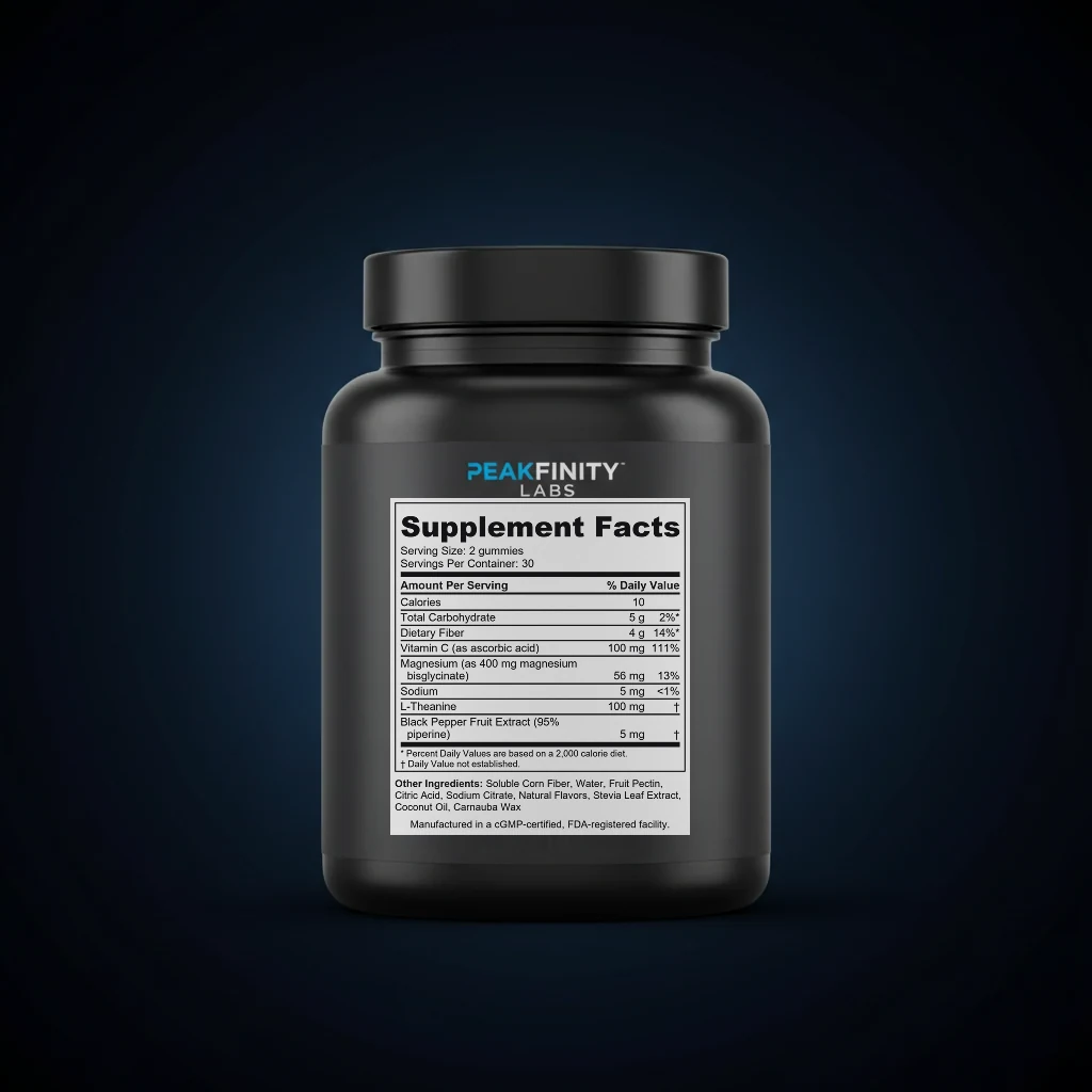 Magnesium Glycinate 400mg Sleep Gummies - Sugar-Free back label and ingredient panel