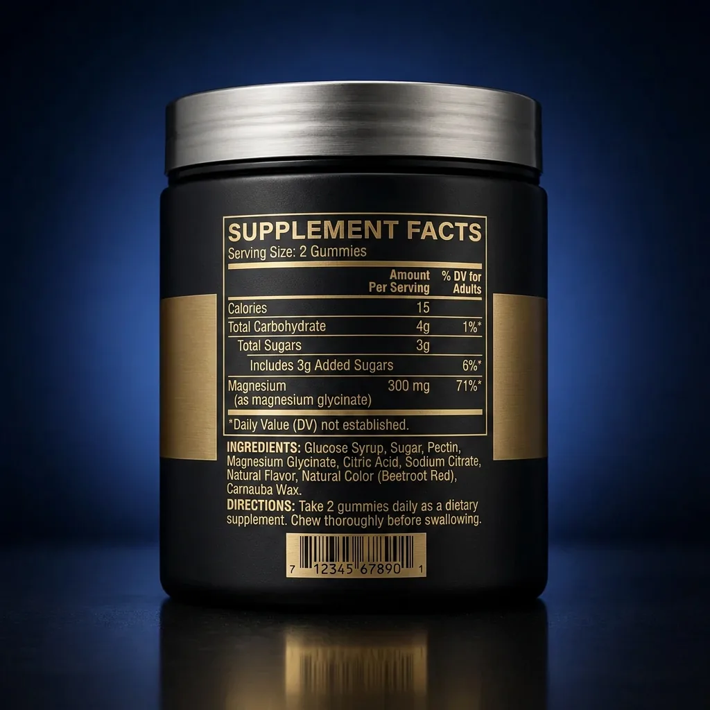 Magnesium Glycinate Digestive & Bone Support Gummies — representative back label artwork (Supplement Facts panel)