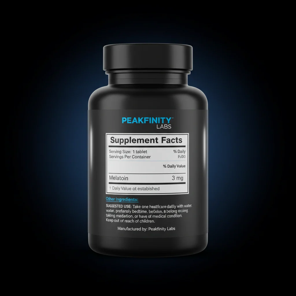 Melatonin 3mg Tablets — back label / ingredients panel