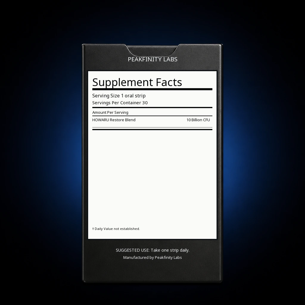 Melt-in-Mouth Digestive Probiotic Strips — back label / ingredients panel
