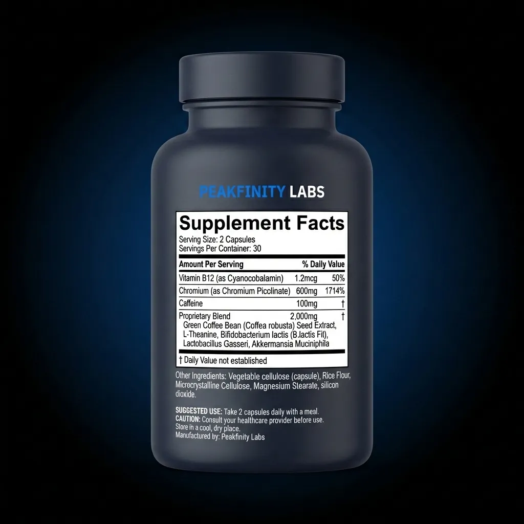 Metabolism Support Capsules — back label / supplement facts