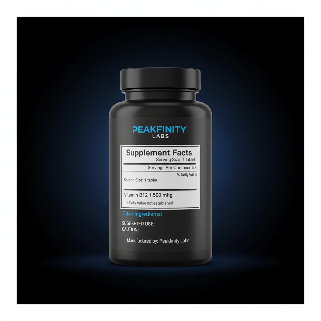 Methylcobalamin B12 1500mcg Tablets — back label / ingredients panel
