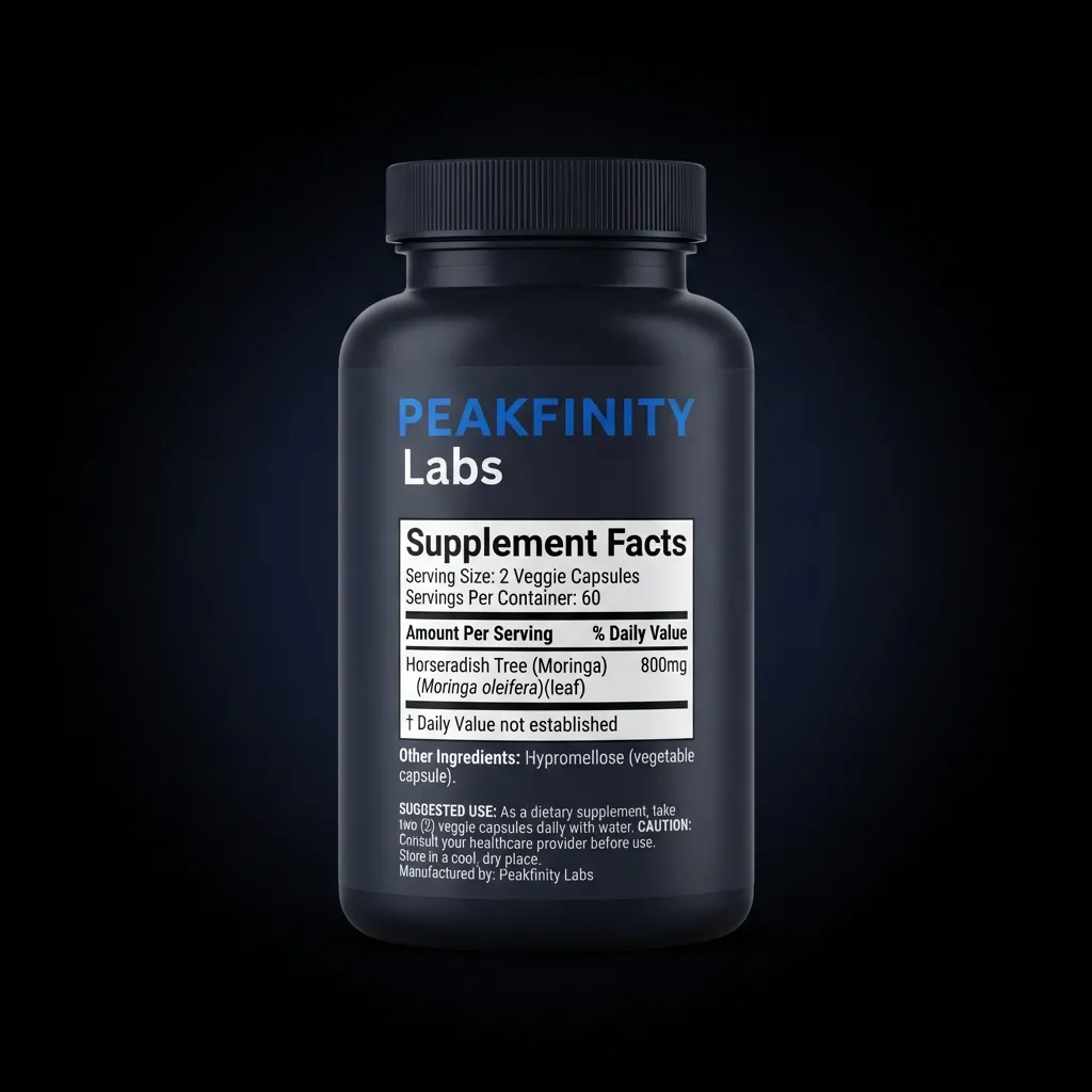 Moringa Capsules — back label / supplement facts