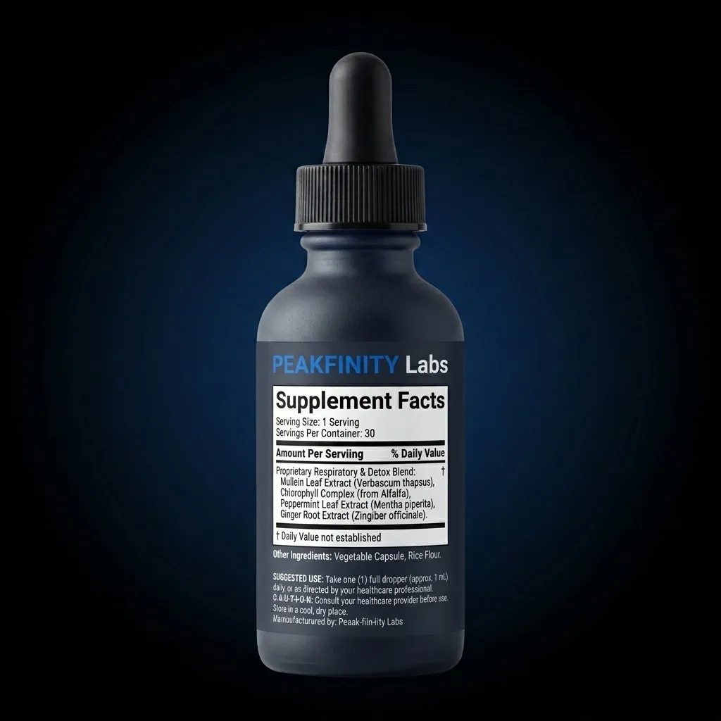 Mullein Leaf & Chlorophyll Liquid Drops — representative back label artwork (Supplement Facts panel)