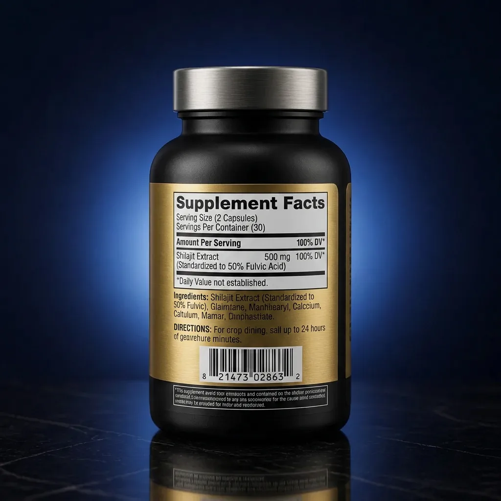 Multi-Botanical Immune Support Capsules with Shilajit & Black Seed Oil — representative back label artwork (Supplement Facts panel)