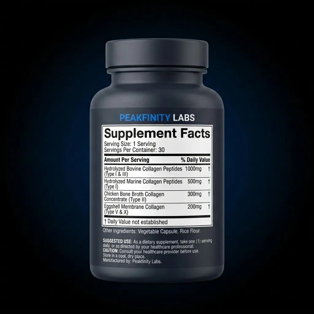 Multi Collagen Complex Capsules — representative back label artwork (Supplement Facts panel)