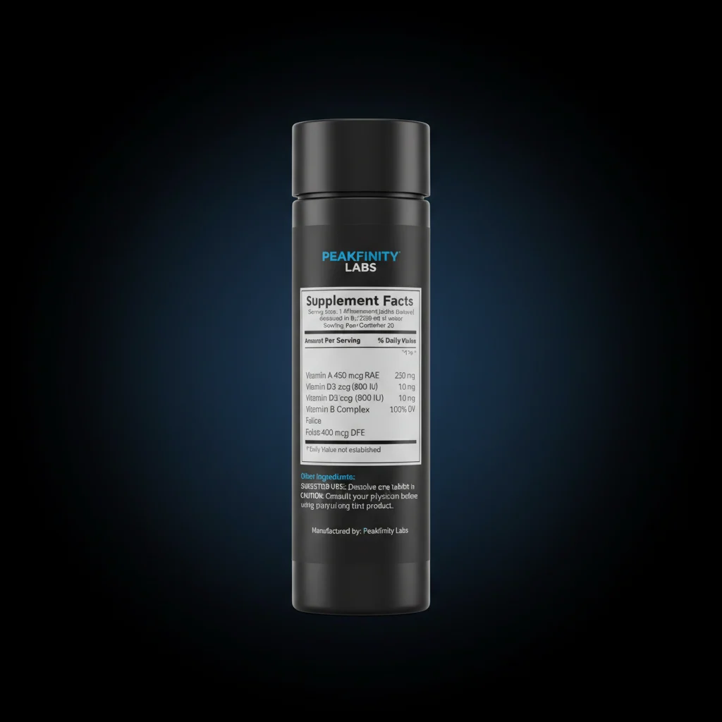 Multivitamin Effervescent Tablets — back label / ingredients panel