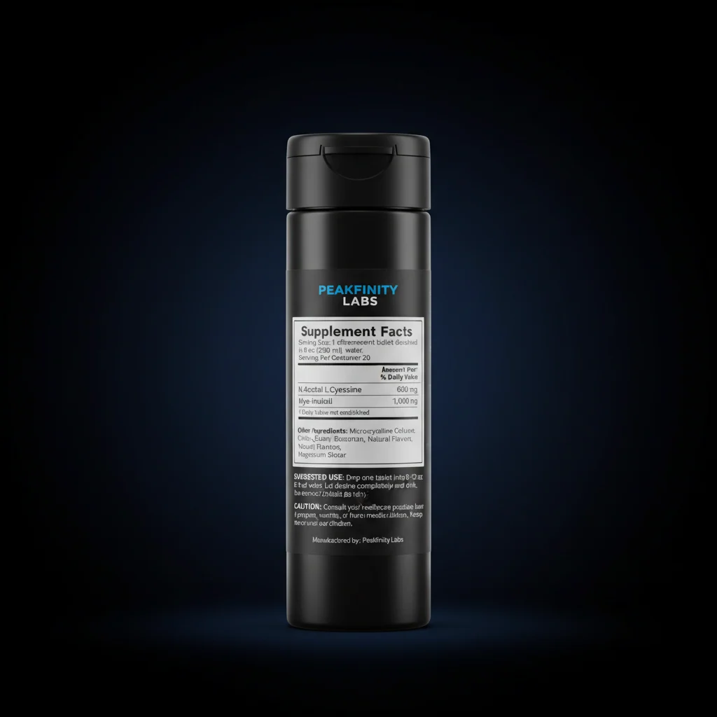 N-Acetyl Cysteine & Inositol Effervescent Tablets — back label / ingredients panel