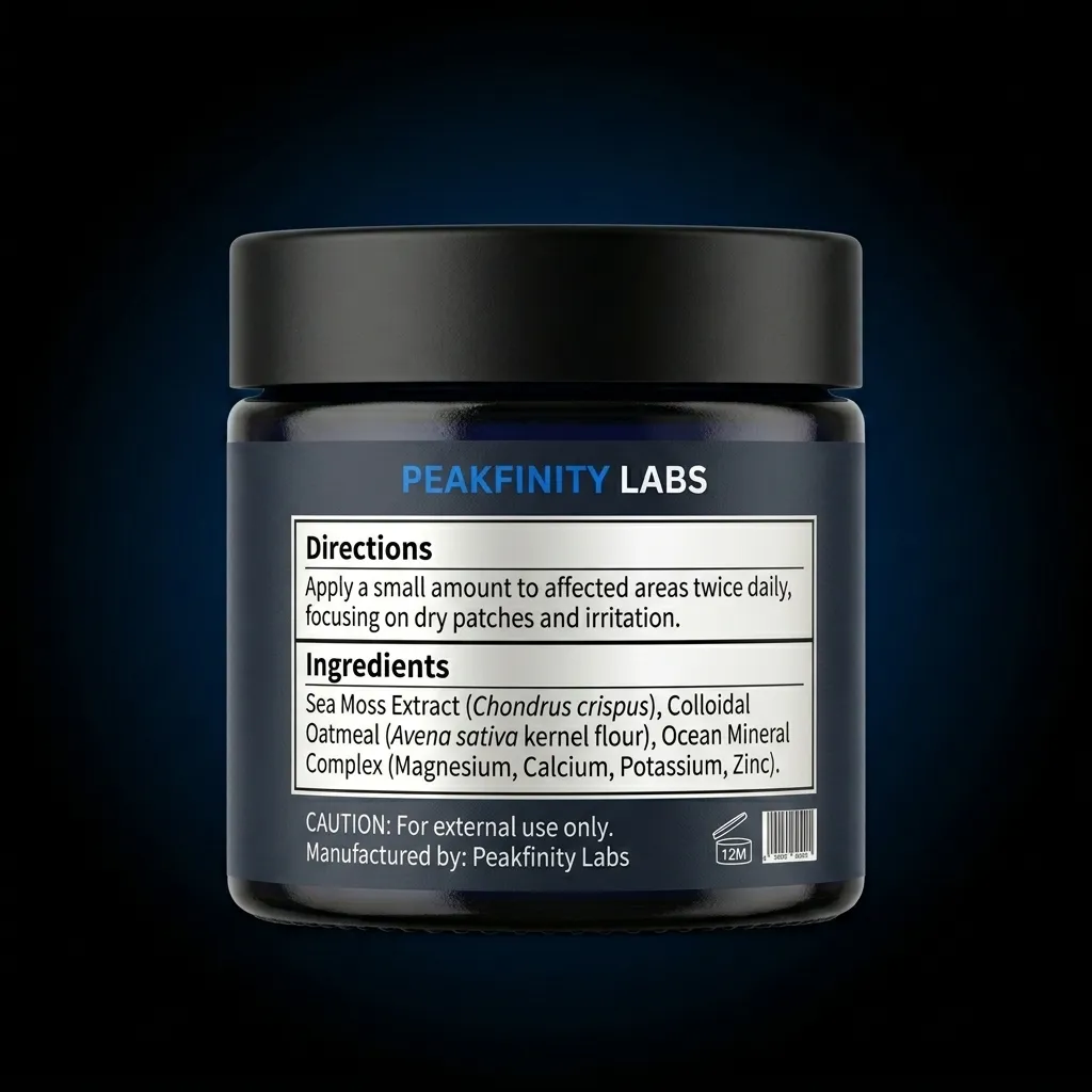 Natural Eczema & Psoriasis Relief Cream — representative back label artwork (Supplement Facts panel)