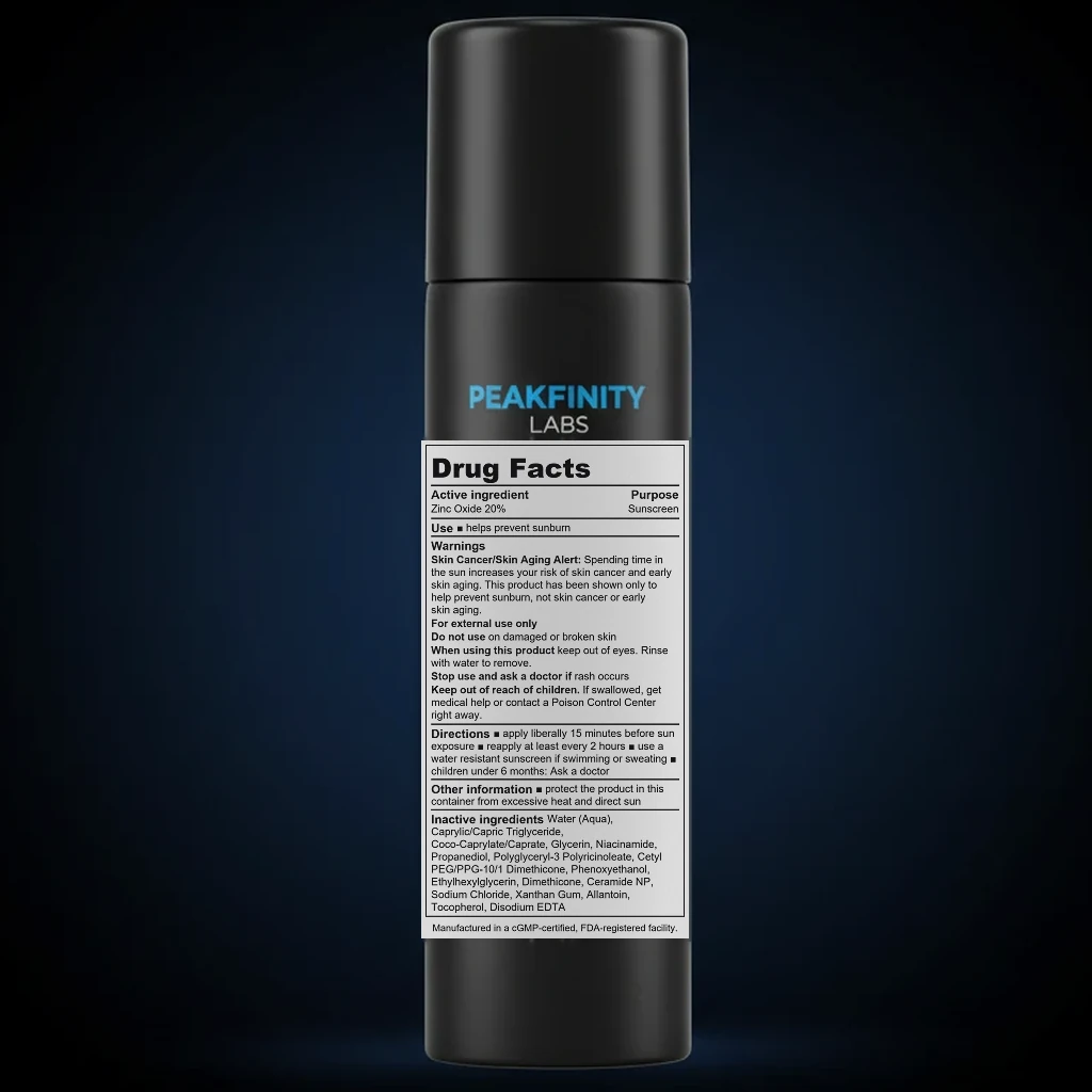 Non-Toxic Mineral Sunscreen SPF 40 - Fragrance-Free back label and ingredient panel