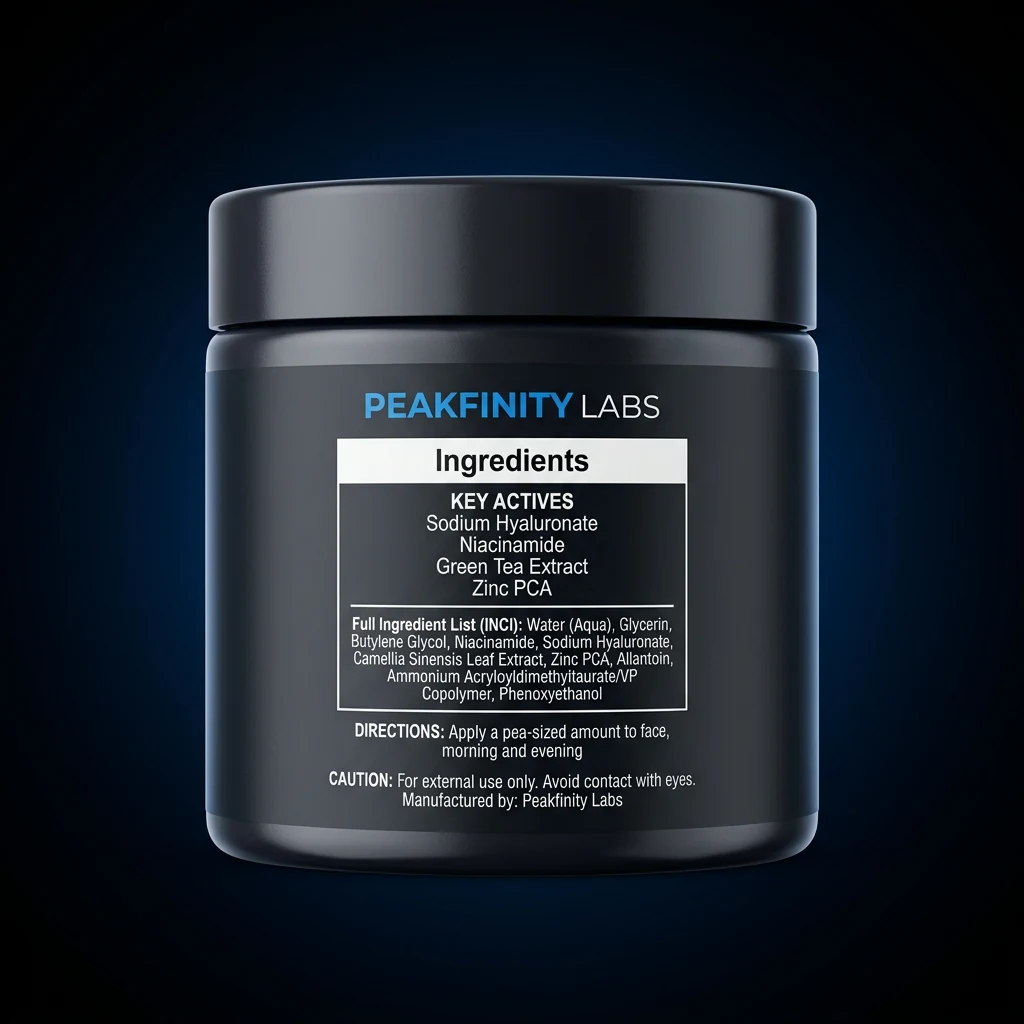 Oil-Free Gel Moisturizer for Oily Skin — representative back label artwork (Supplement Facts panel)