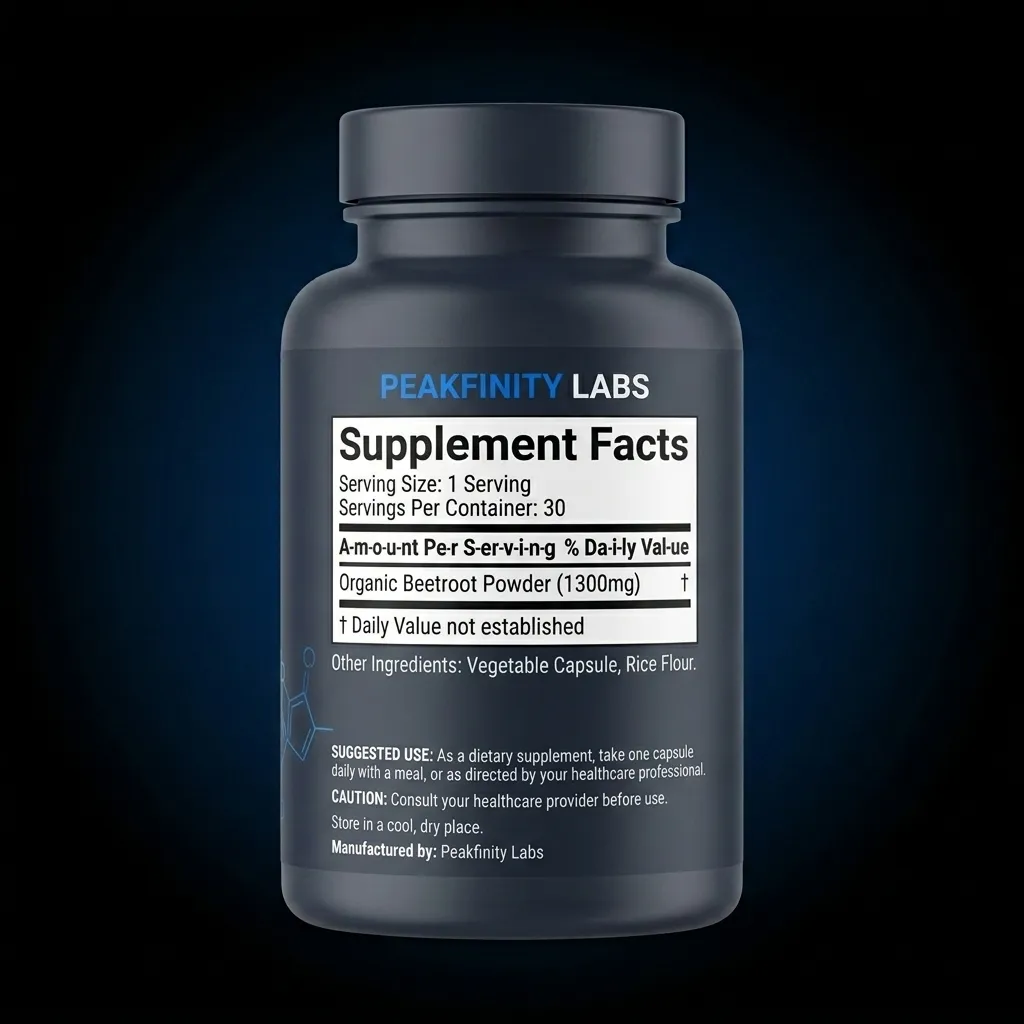 Organic Beetroot Capsules — representative back label artwork (Supplement Facts panel)