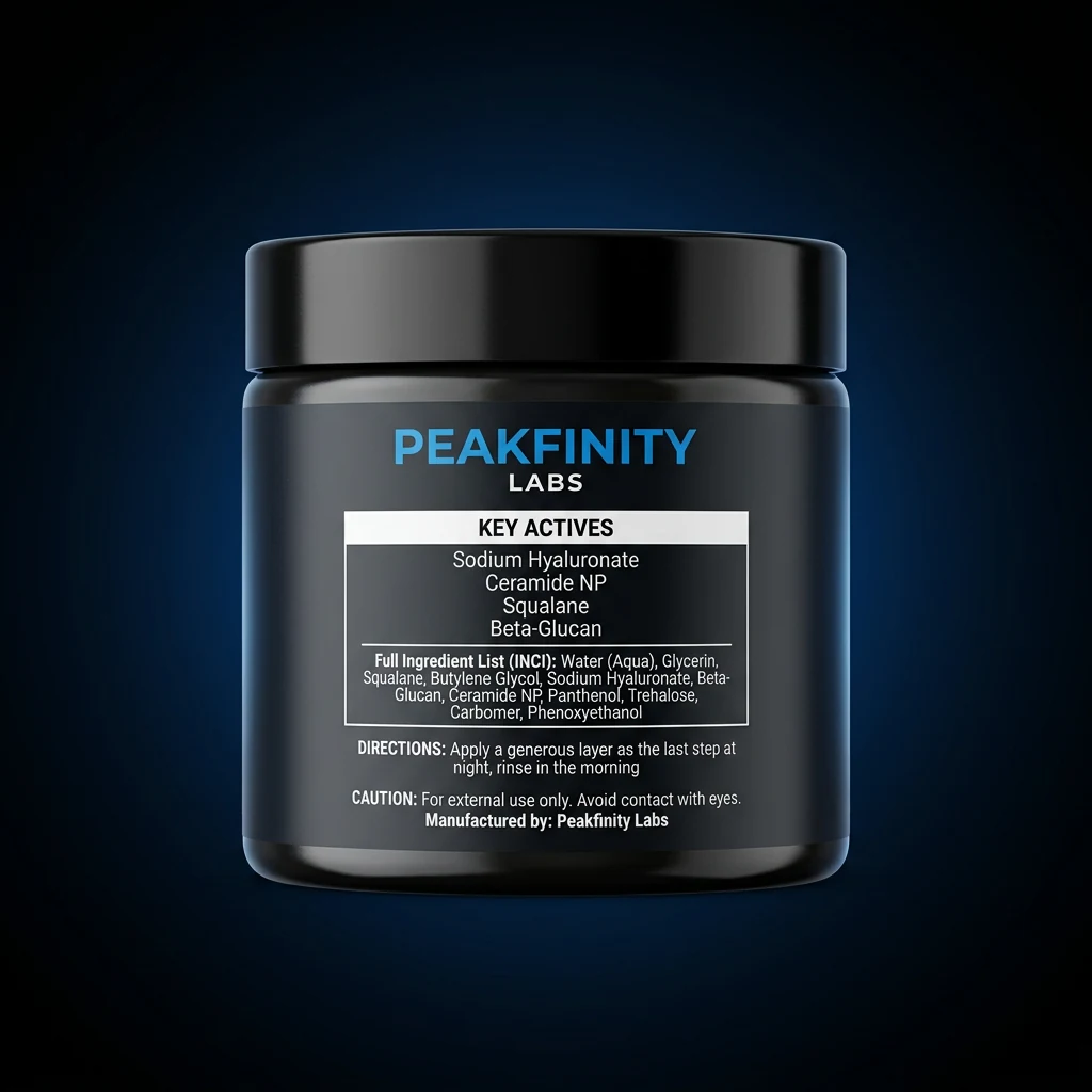 Overnight Hydrating Sleeping Mask — representative back label artwork (Supplement Facts panel)