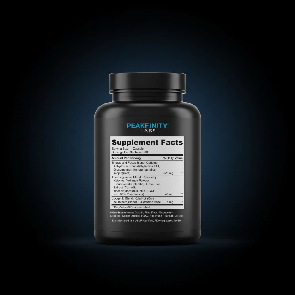 Oxy Burn back label and ingredient panel