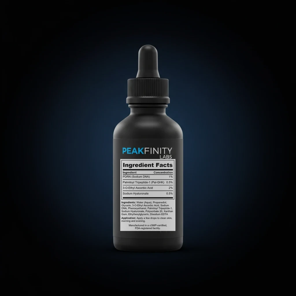 PDRN Salmon DNA Repair Serum back label and ingredient panel