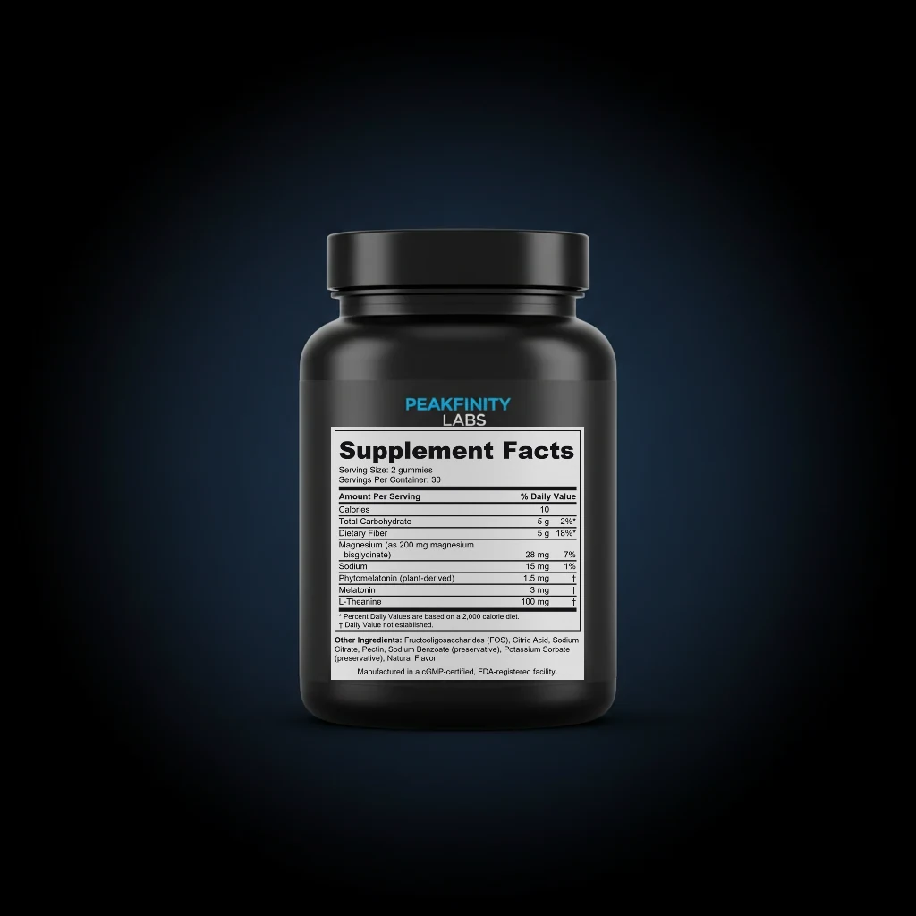 Phytomelatonin Plant-Based Sleep Gummies back label and ingredient panel