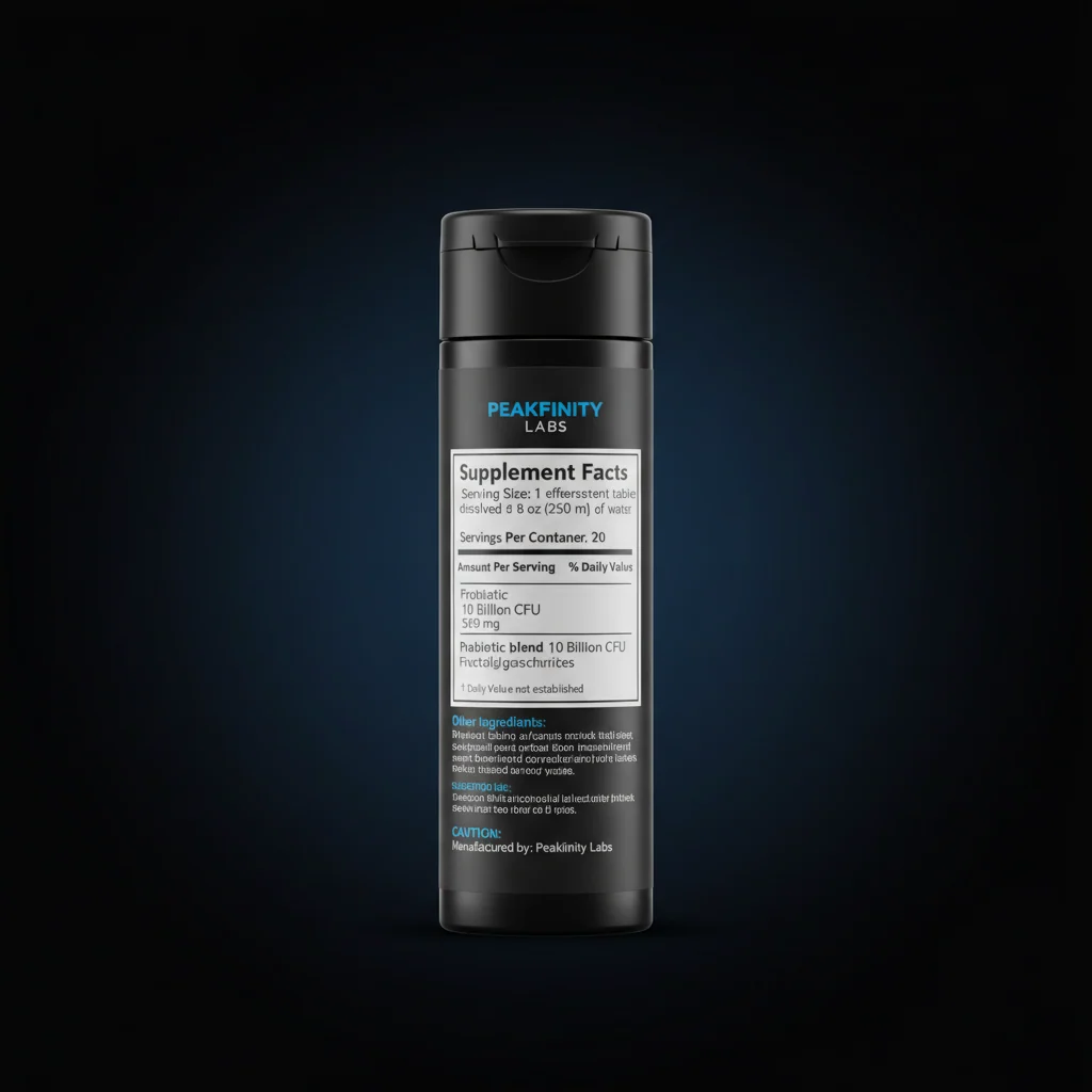 Pre & Probiotic Effervescent Tablets — back label / ingredients panel