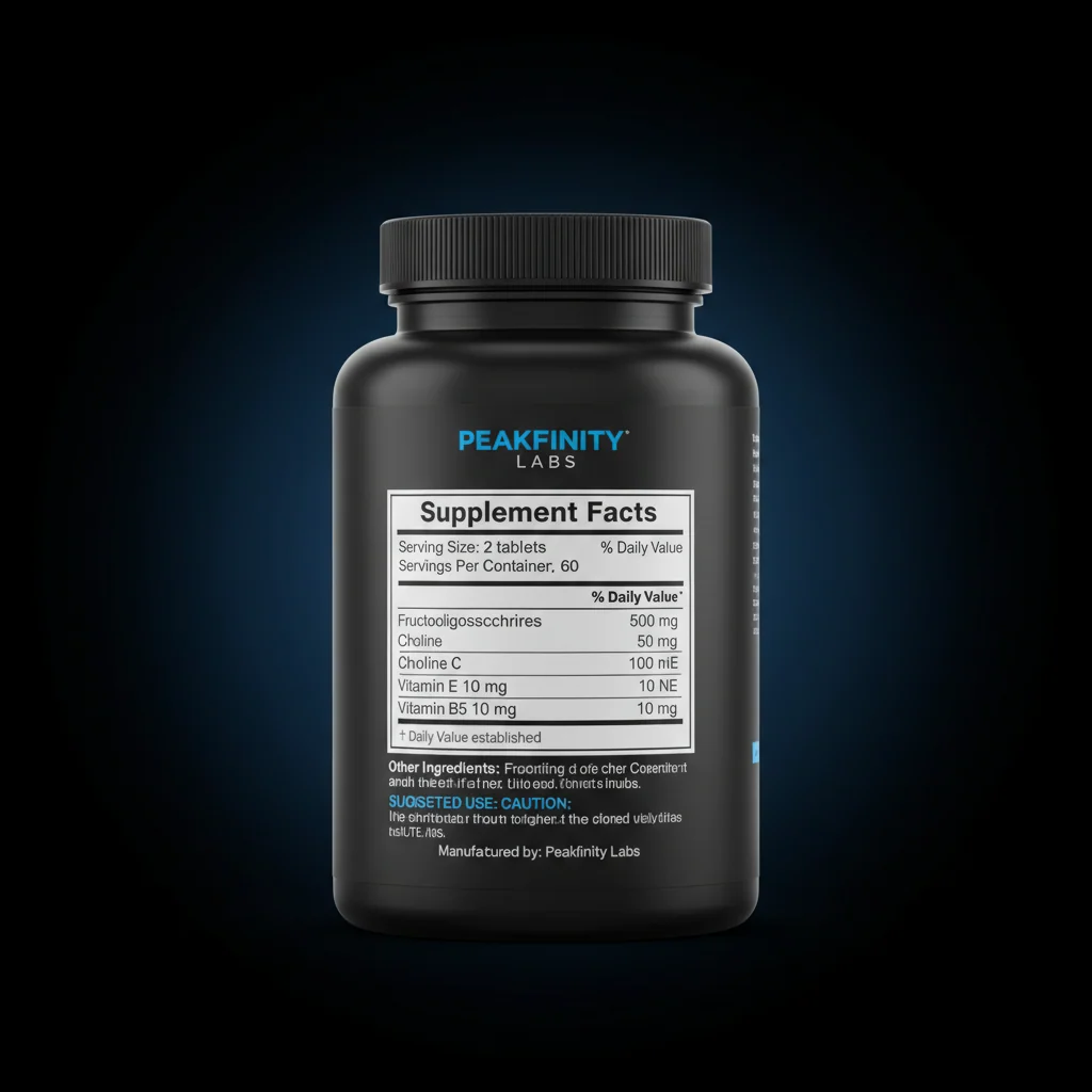 Prebiotic Fiber & Multivitamin Tablets — back label / ingredients panel