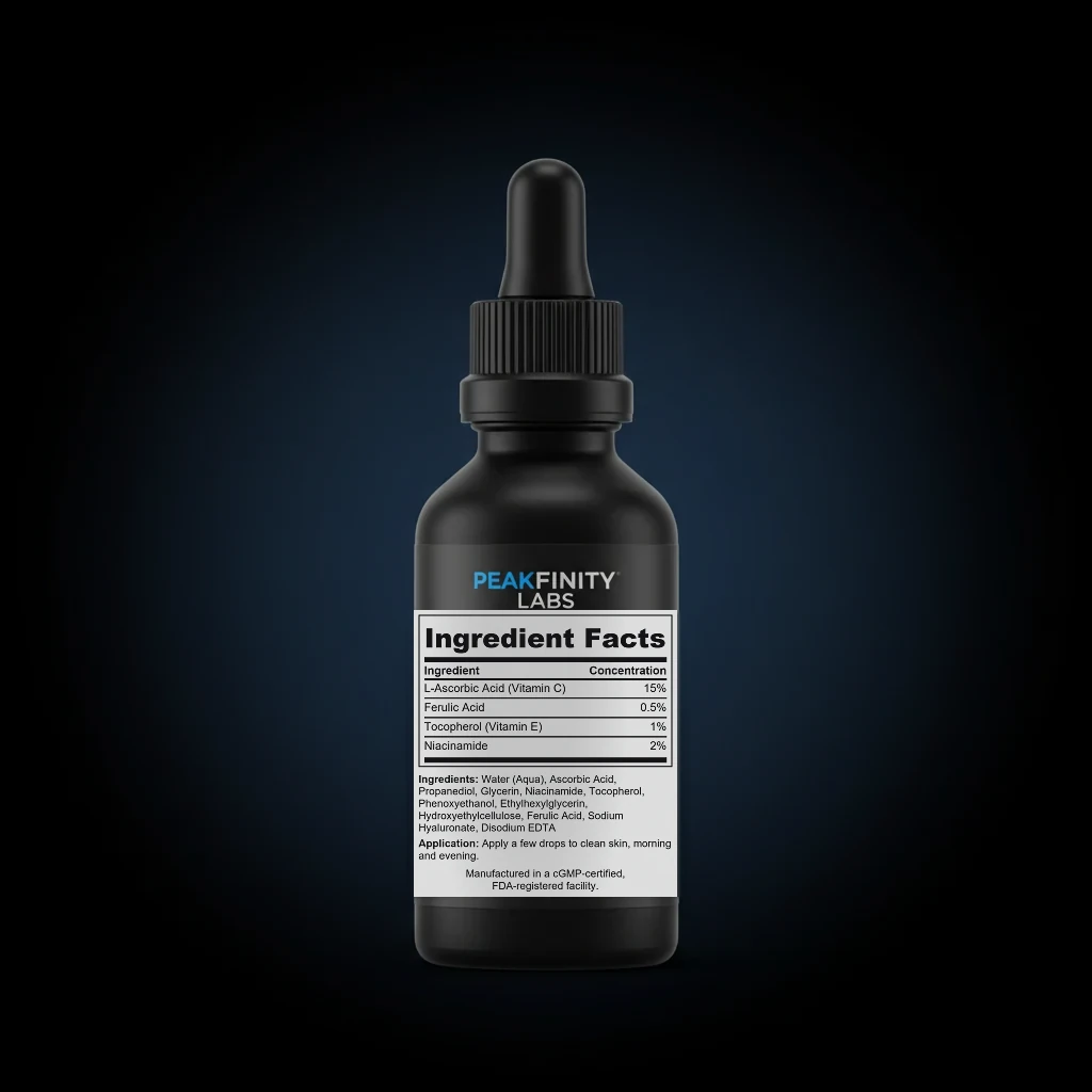 Pregnancy-Safe Vitamin C & Ferulic Serum back label and ingredient panel