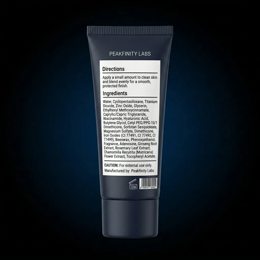 Multi-Benefit BB Cream with SPF 42 PA+++ — representative back label artwork (Supplement Facts panel)