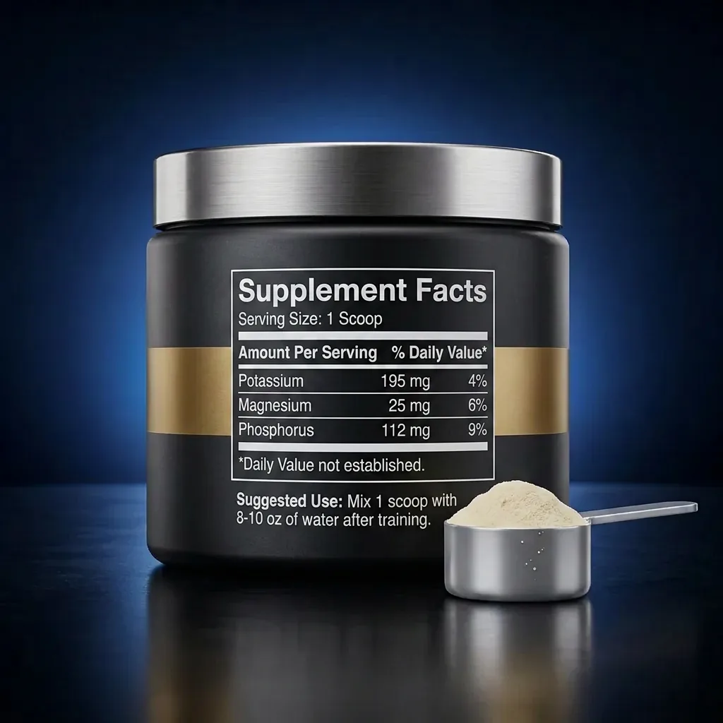 Protein Matrix Recovery Powder with Essential Minerals — representative back label artwork (Supplement Facts panel)