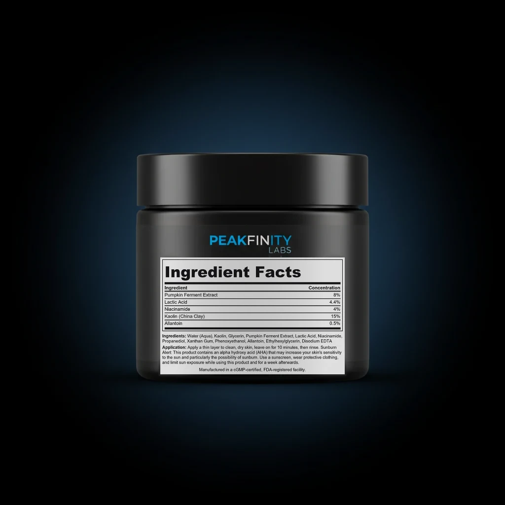 Pumpkin Enzyme Resurfacing Mask back label and ingredient panel