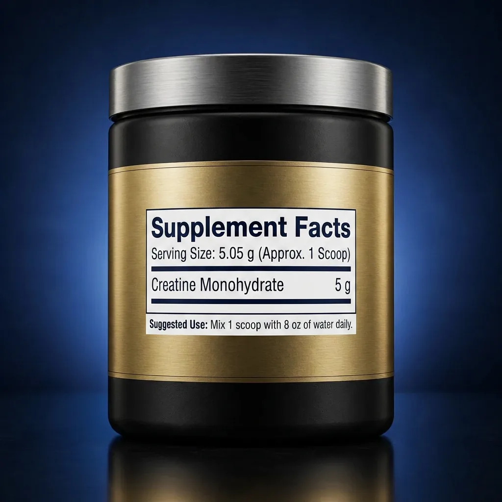 Pure Creatine Monohydrate Performance Powder — representative back label artwork (Supplement Facts panel)