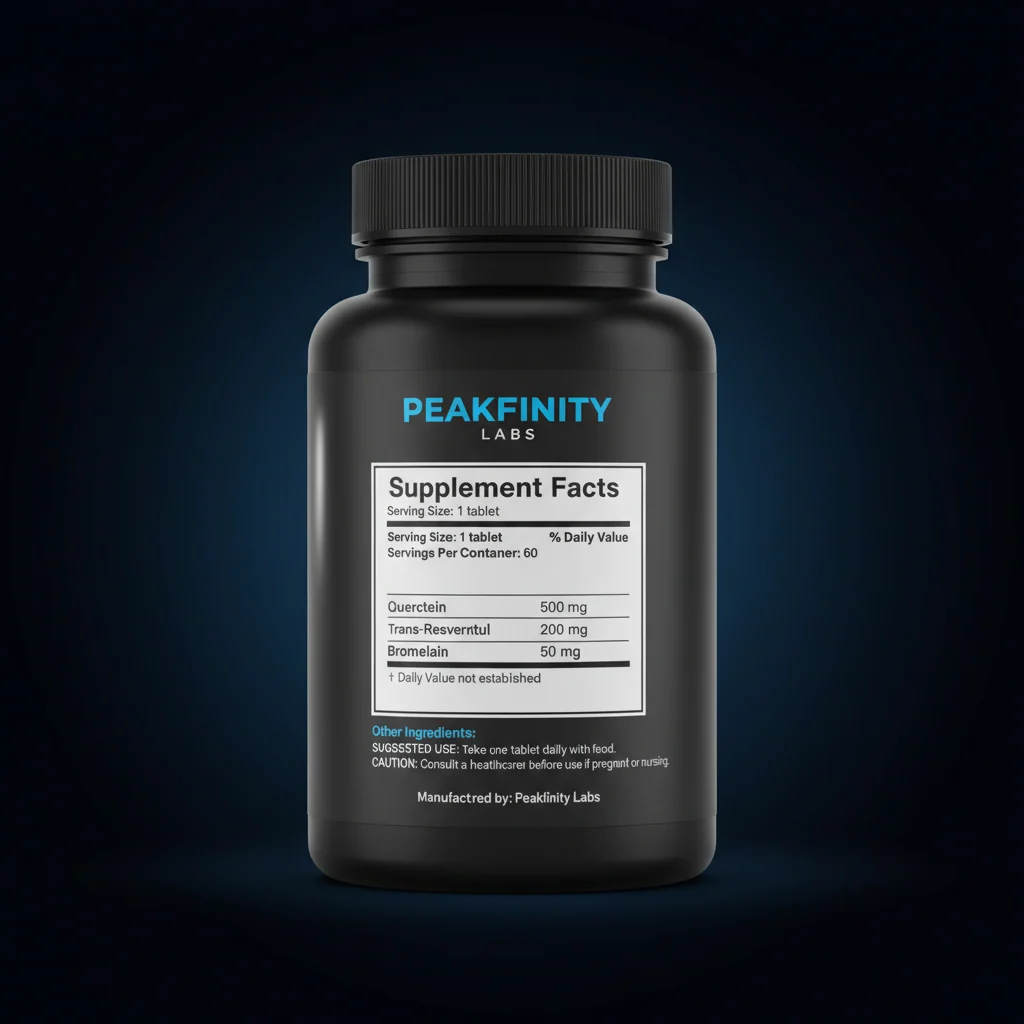 Quercetin & Resveratrol Tablets — back label / ingredients panel