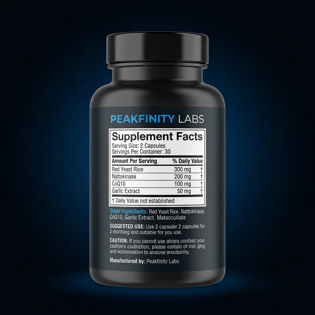 Red Yeast Rice with Nattokinase & CoQ10 Capsules — representative back label artwork (Supplement Facts panel)