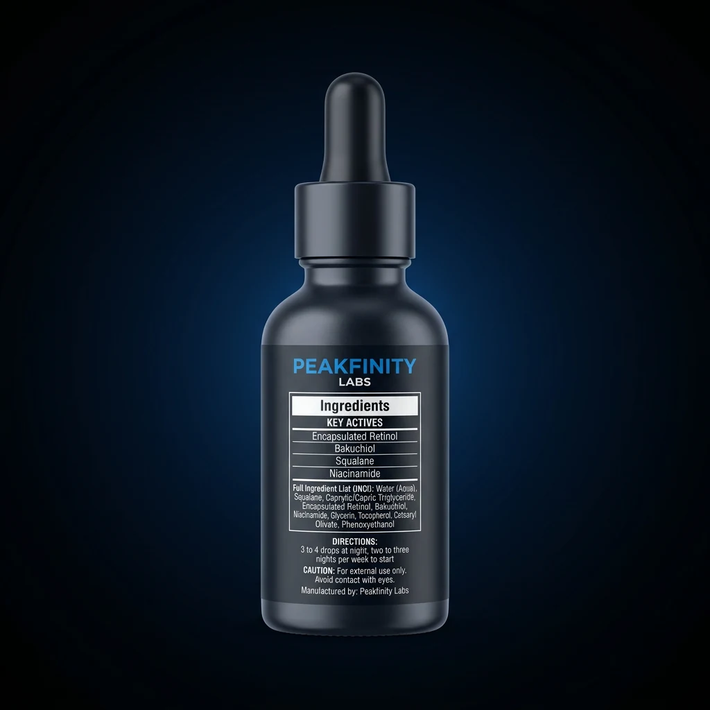 Retinol 0.5% Renewal Night Serum — representative back label artwork (Supplement Facts panel)