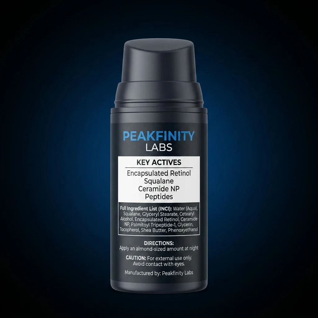 Retinol Night Cream with Squalane — representative back label artwork (Supplement Facts panel)