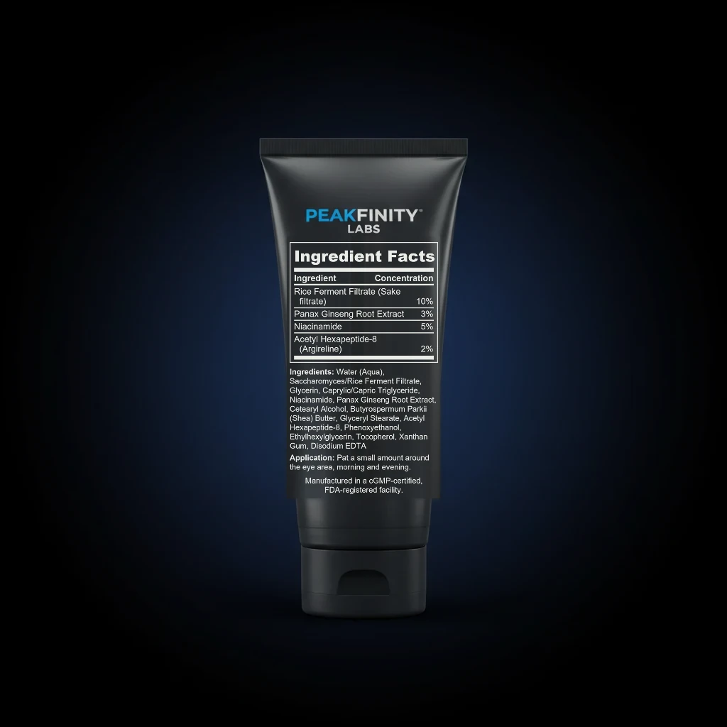 Rice Water & Ginseng Brightening Eye Cream back label and ingredient panel