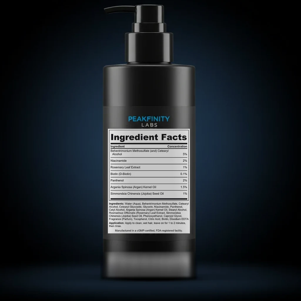 Rosemary & Biotin Thickening Conditioner back label and ingredient panel