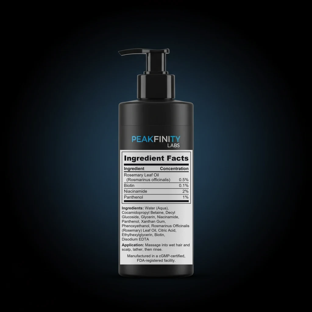 Rosemary & Biotin Thickening Shampoo back label and ingredient panel