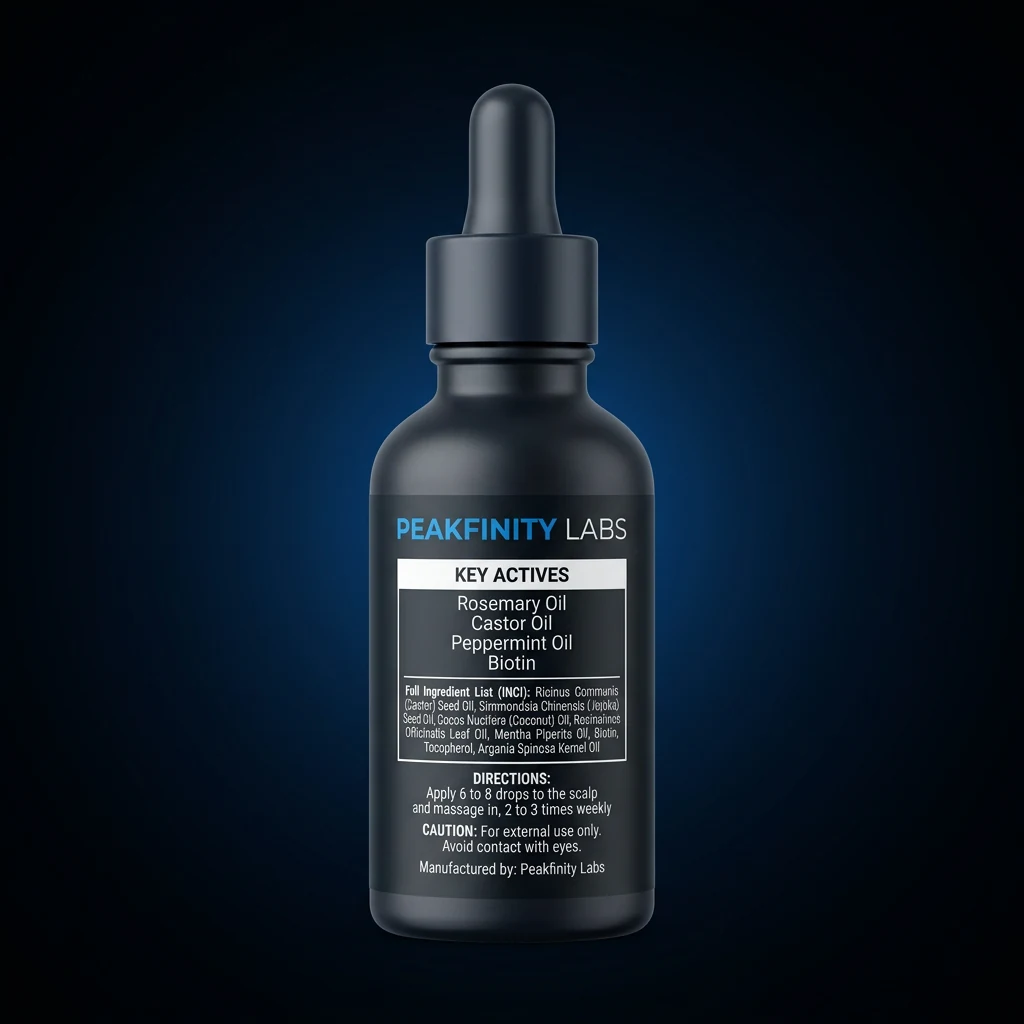Rosemary & Castor Scalp Growth Oil — representative back label artwork (Supplement Facts panel)