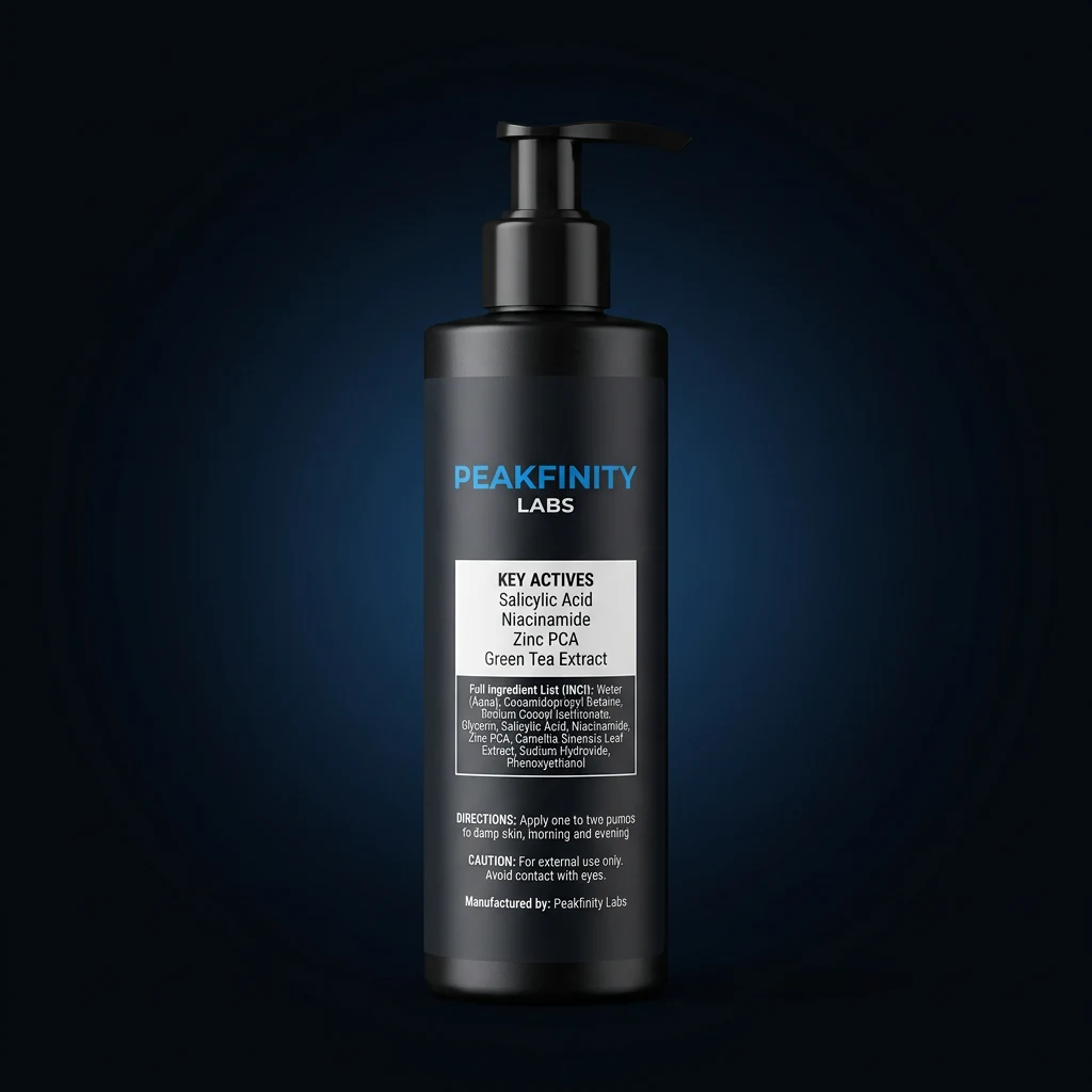 Salicylic Acid 2% Acne Foaming Cleanser — representative back label artwork (Supplement Facts panel)