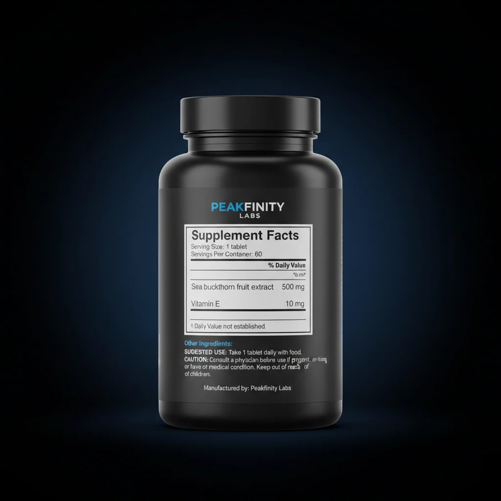 Sea Buckthorn 500mg Tablets — back label / ingredients panel