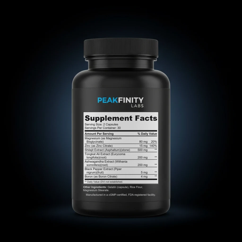 Shilajit back label and ingredient panel