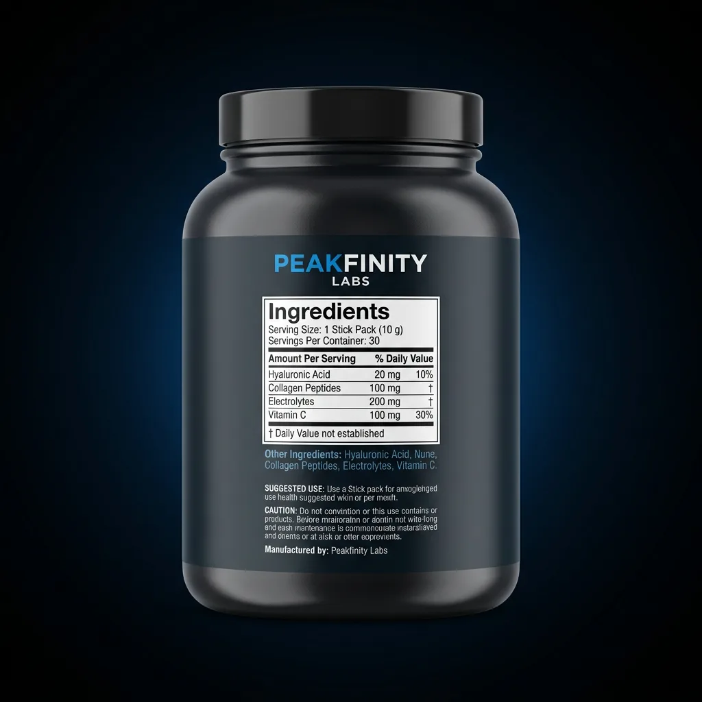 Skin Hydration Drink Mix — representative back label artwork (Supplement Facts panel)