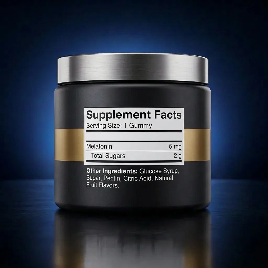 Sleep Support Melatonin Gummies with Natural Fruit Flavors — representative back label artwork (Supplement Facts panel)