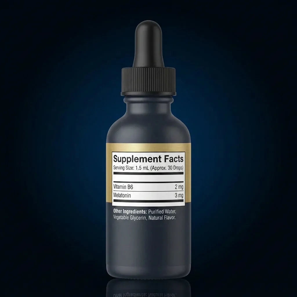 Sleep Support Liquid Drops with Vitamin B6 & Natural Berry — representative back label artwork (Supplement Facts panel)
