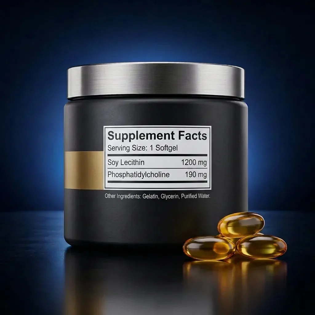 Soy Lecithin Softgels with 300mg Phosphatidylcholine — representative back label artwork (Supplement Facts panel)